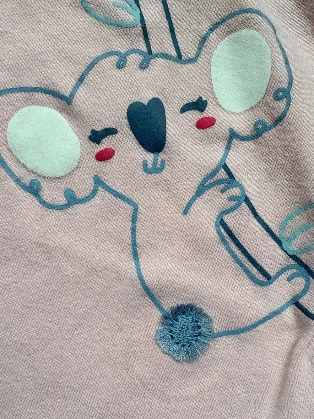 Carter's Light Pink Koala Graphic One-Piece Bodysuit with Blue Accents